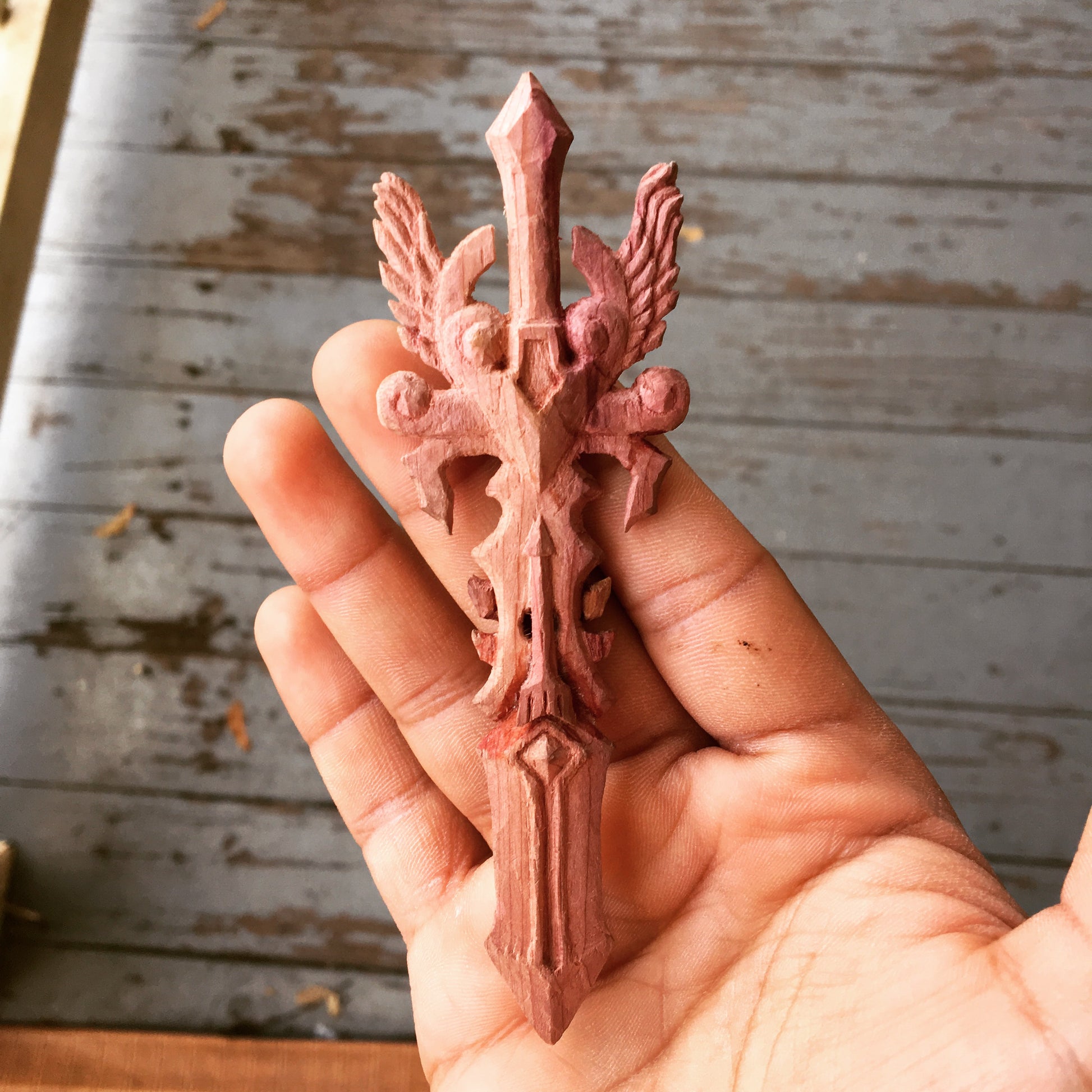 wooden fantasy sword art