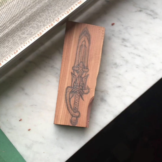 hand carved fantasy sword timelapse