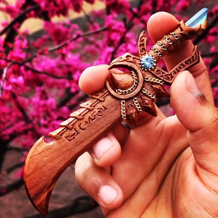 3d wooden hand carved sword