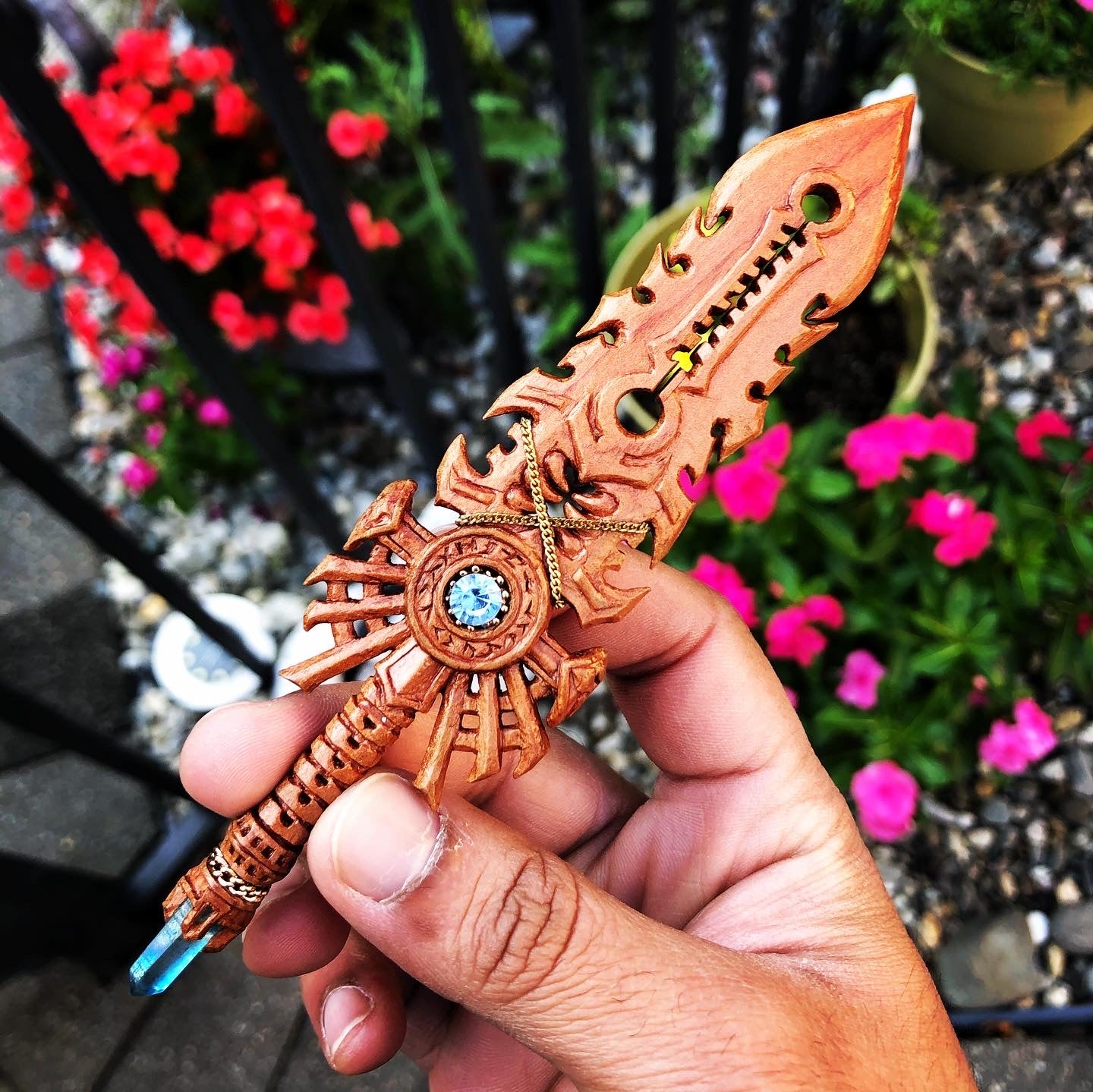 hand carved wooden fantasy sword art
