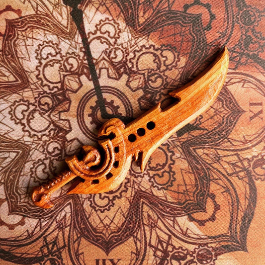fantasy sword art wood carving