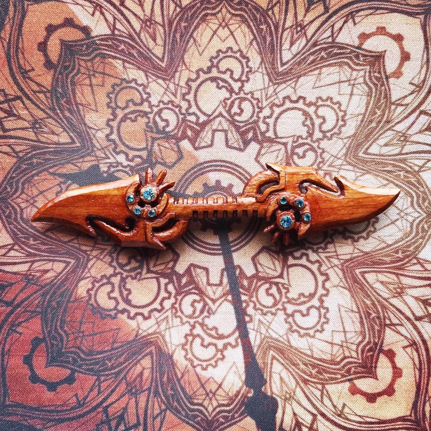 fantasy weapon art wood carving