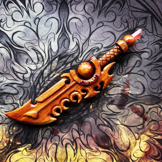 fire sword hand carved in cedar