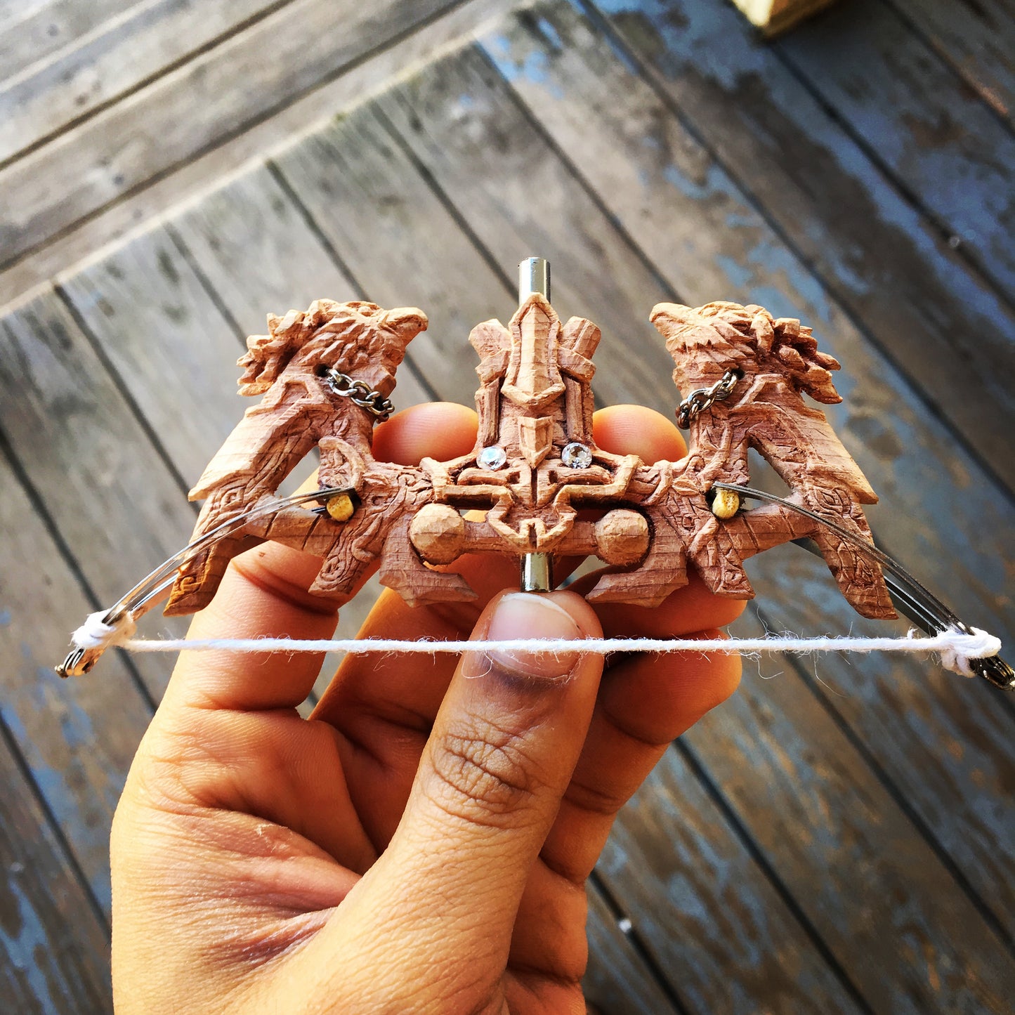 hand carved 3d fantasy bow art