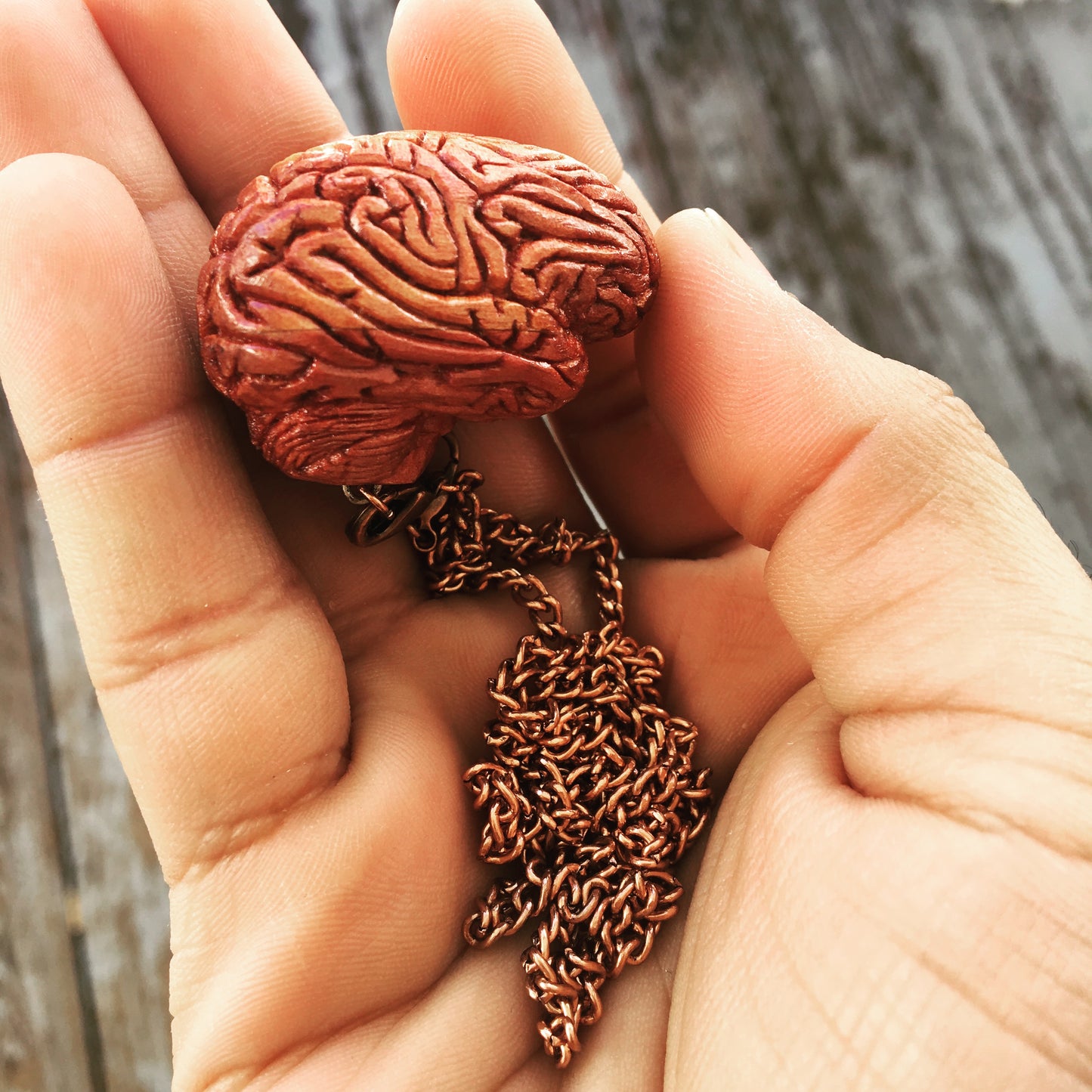 handmade brain necklace