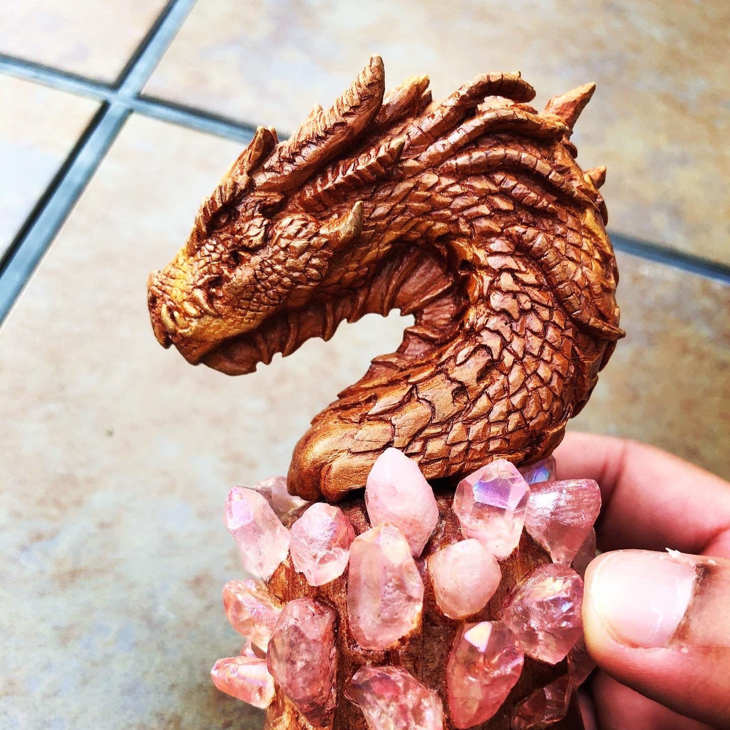 handcrafted wooden dragon 3d fantasy art